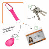 Schlüsselband kurz pink mit Schlüsselring und Karabiner