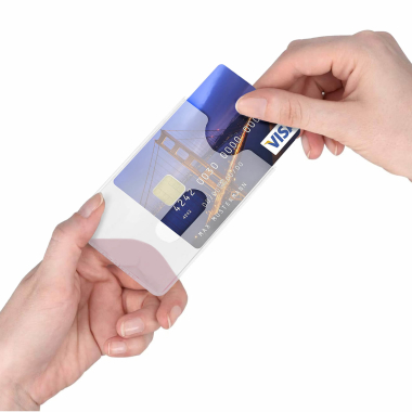 Kartenhülle transparent mit Daumenausschub