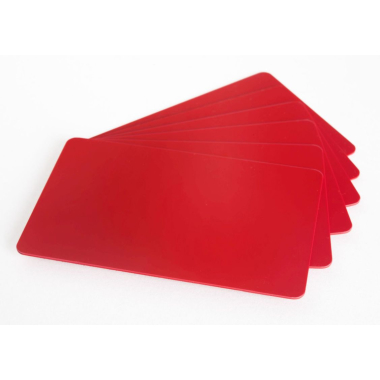 Blanko- Plastikkarten rot
