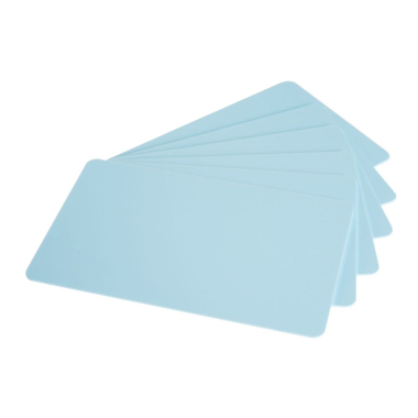 Blanko- Plastikkarten hellblau