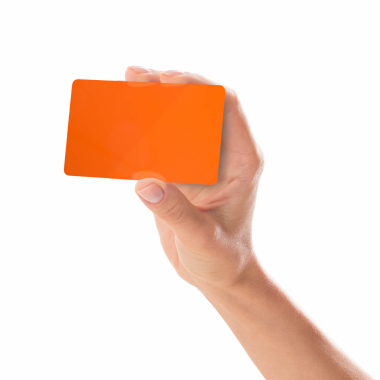 Blanko- Plastikkarten orange