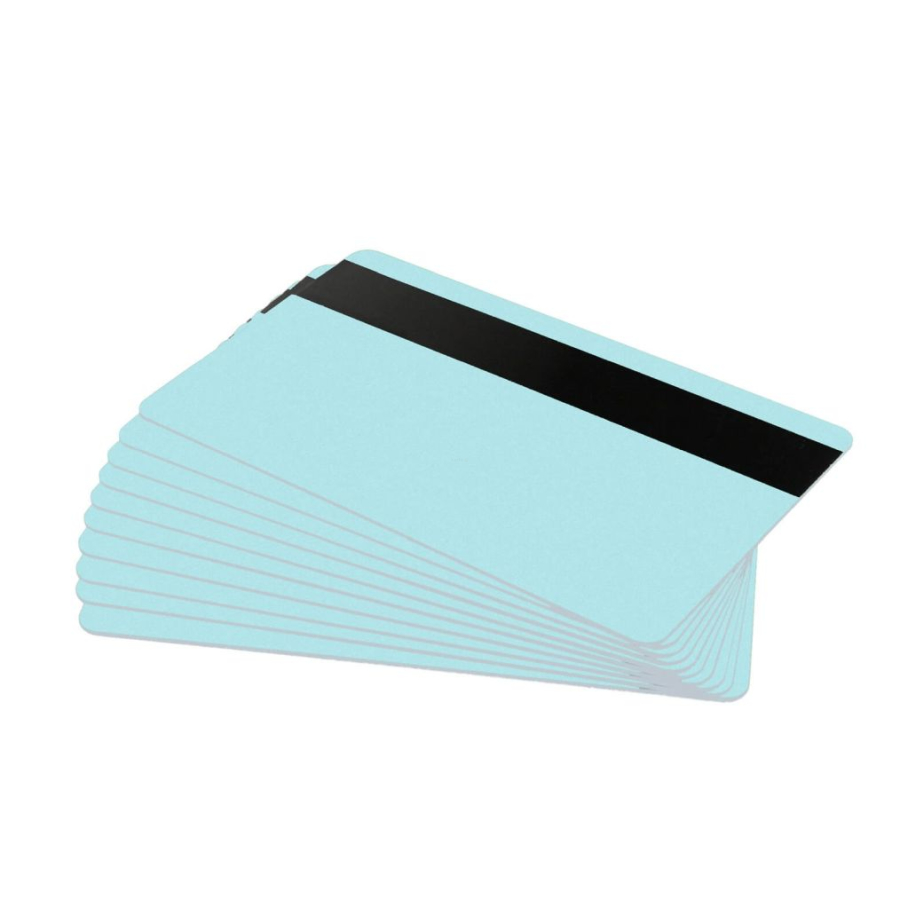 Karteo/® Blanko Plastikkarten Karten mit Magnetstreifen HiCo hellblau