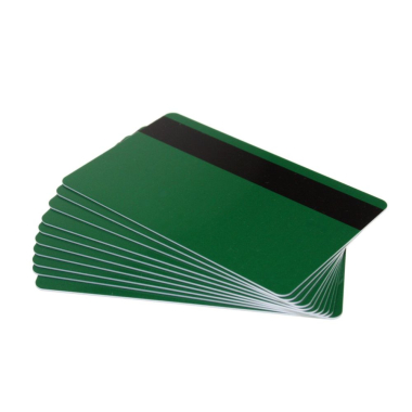 Blanko- Plastikkarten mit Magnetstreifen waldgrün