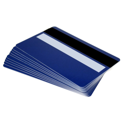Blanko- Plastikkarten mit Magnetstreifen und Unterschriftenfeld königsblau