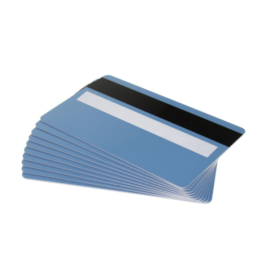Karteo/® Blanko Plastikkarten Karten mit Magnetstreifen HiCo hellblau
