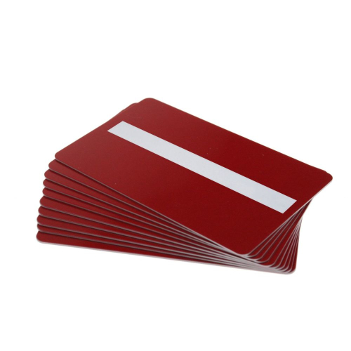 Blanko- Plastikkarten mit Unterschriftenfeld rot