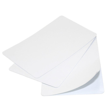 Klebende Blanko- Plastikkarten weiß