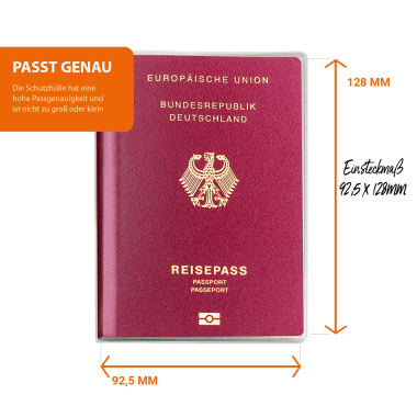 Reisepasshülle neuer Reisepass 128 x 92,5 mm
