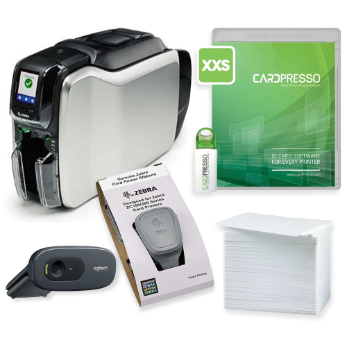 Zebra ZC300 Kartendrucker | Paket mit Plastikkarten Kamera und Software von Karteo