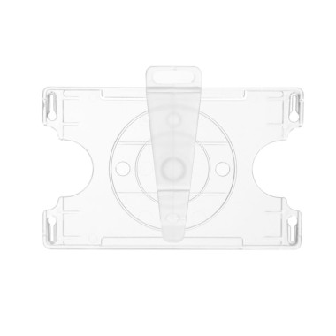 Ausweishalter Hartplastik transparent offen mit Clip