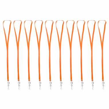 Schlüsselband orange aus Polyester mit Metalldrehhaken
