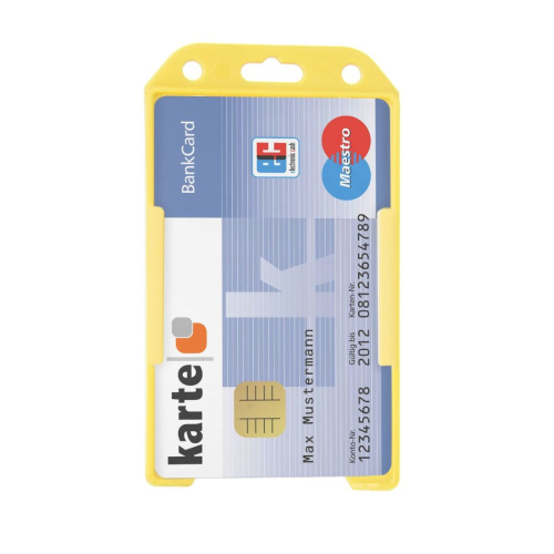 Kartenhalter vertikal Hartplastik gelb offen