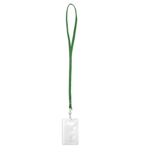 Ausweishüllen vertikal Weichplastik mit Lanyard grün